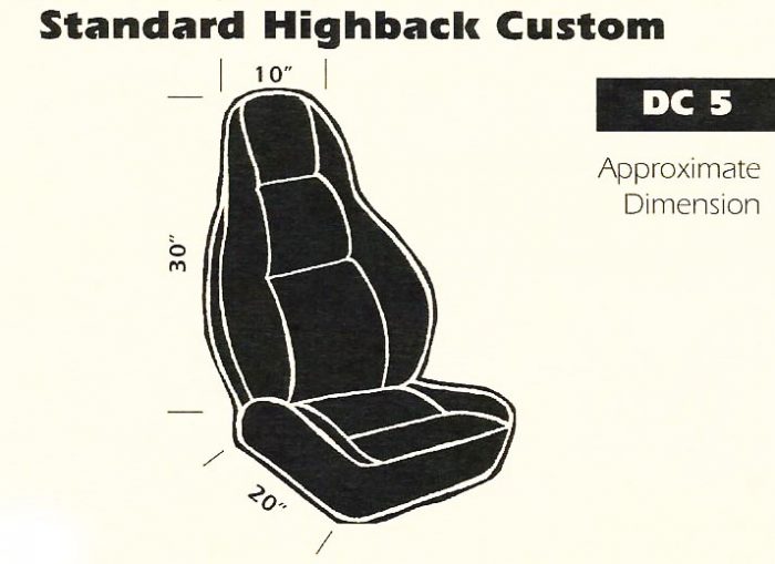 Standard Highback Custom Bucket Seat