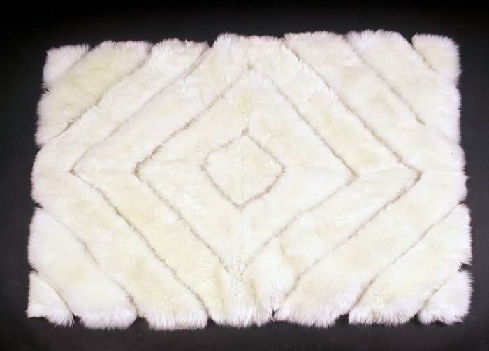 Designer white sheepskin rug