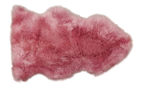 Mauve Pink Long Wool Sheepskin Rug