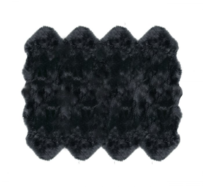 Sheepskin Rug 8 Pelt Steel Gray