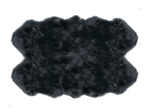 Sheepskin Rug 4 Pelt Steel Gray