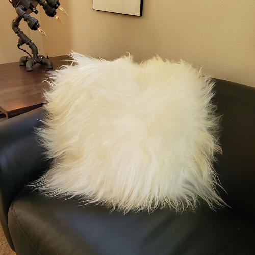 Icelandic Sheepskin Undyed Natural Double Sided fur cushions