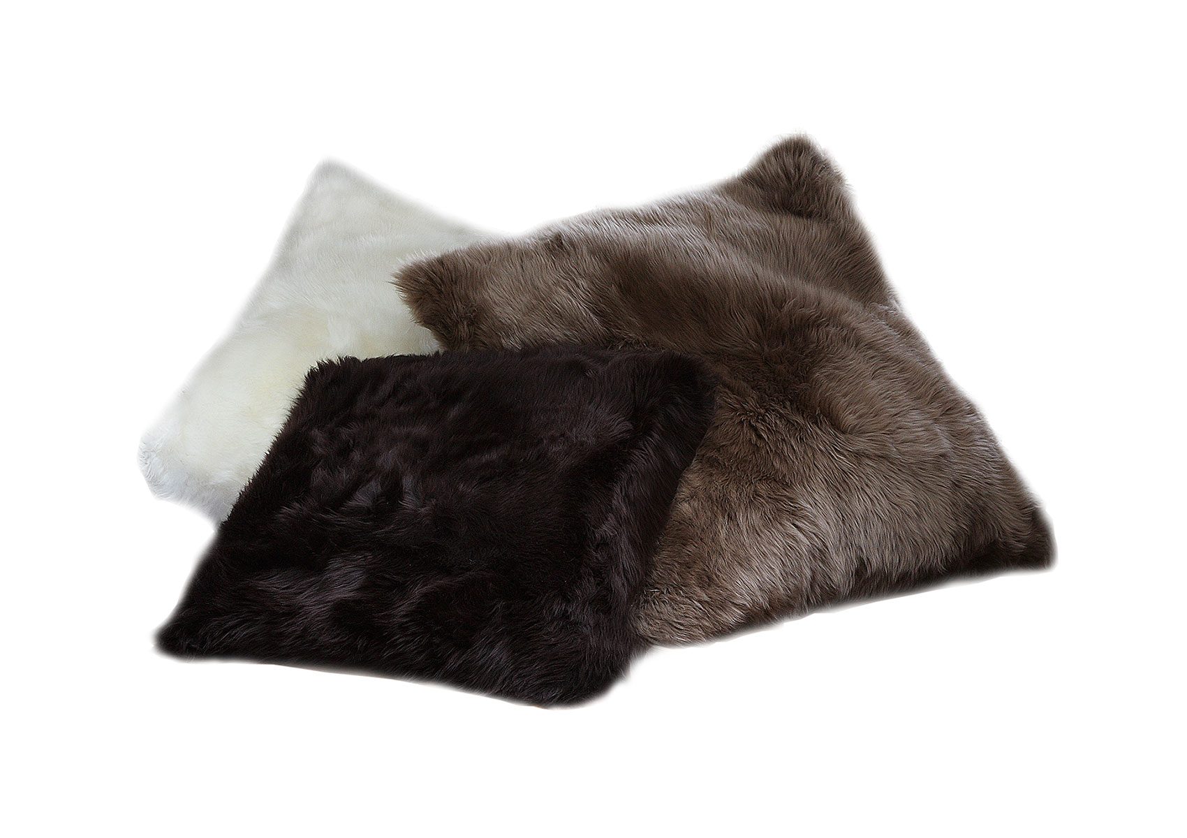 FIBRE by AUSKIN Tibetan Lambskin Throw Pillows 20″ Square Brown