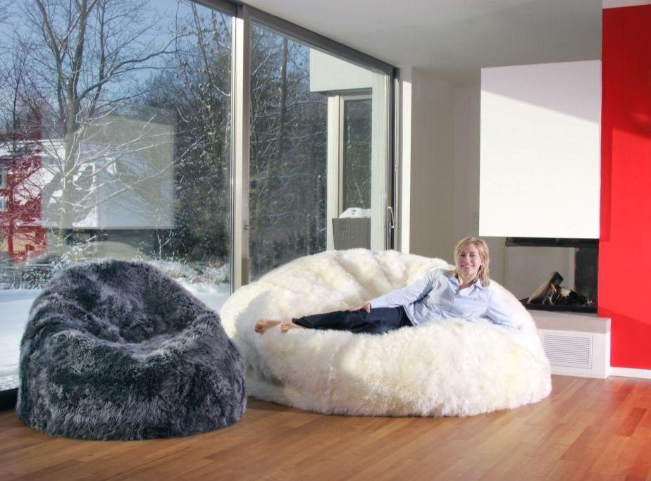 Giant Sheepskin Bean Bag Chair Cover Designer COLORS 6\u2032  Ultimate Sheepskin