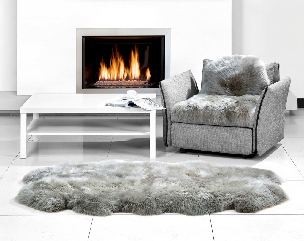 Auskin Premium Sheepskin 2 Pelt Fur Rugs Gray | Ultimate Sheepskin