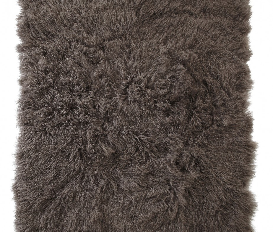 mongolian sheepskin white throw | CB2