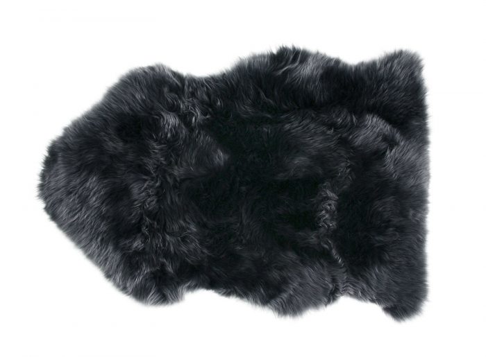 Dark Gray Sheepskin Fur Rug