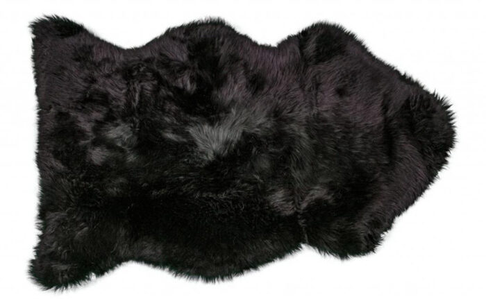 Black Single Pelt Sheepskin Rug