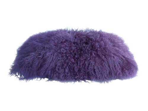 Lupine Purple Mongolian Tibetan sheepskin fur Pillow / Cushion