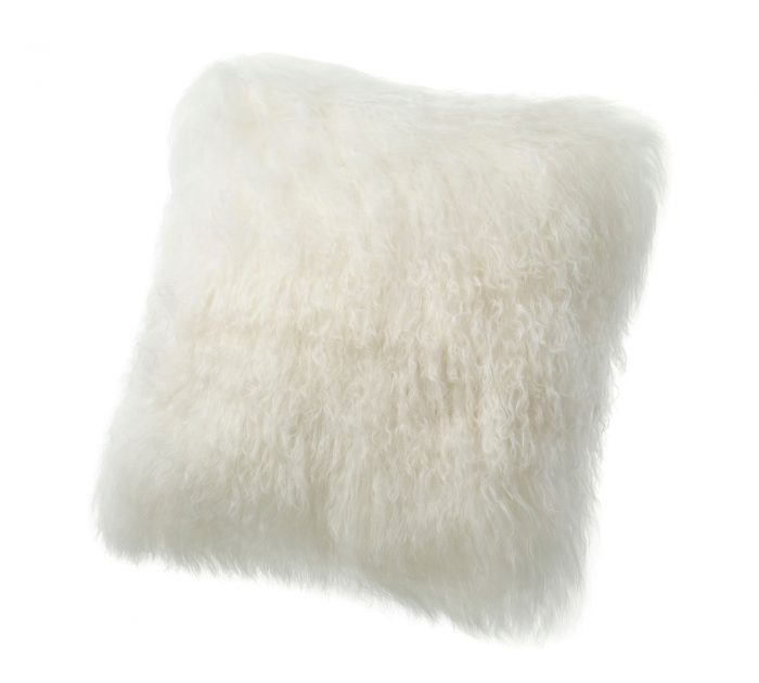 Tibetan Lambskin Curly Fur throw pillows ivory white