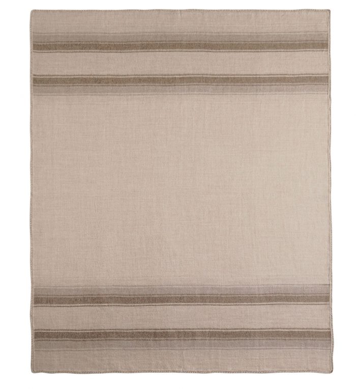 Taupe Striped Woven Baby Alpaca Throw