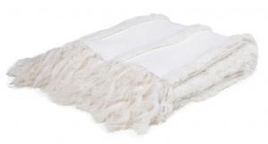 Knitted Wool and Rabbit Fur Throw White