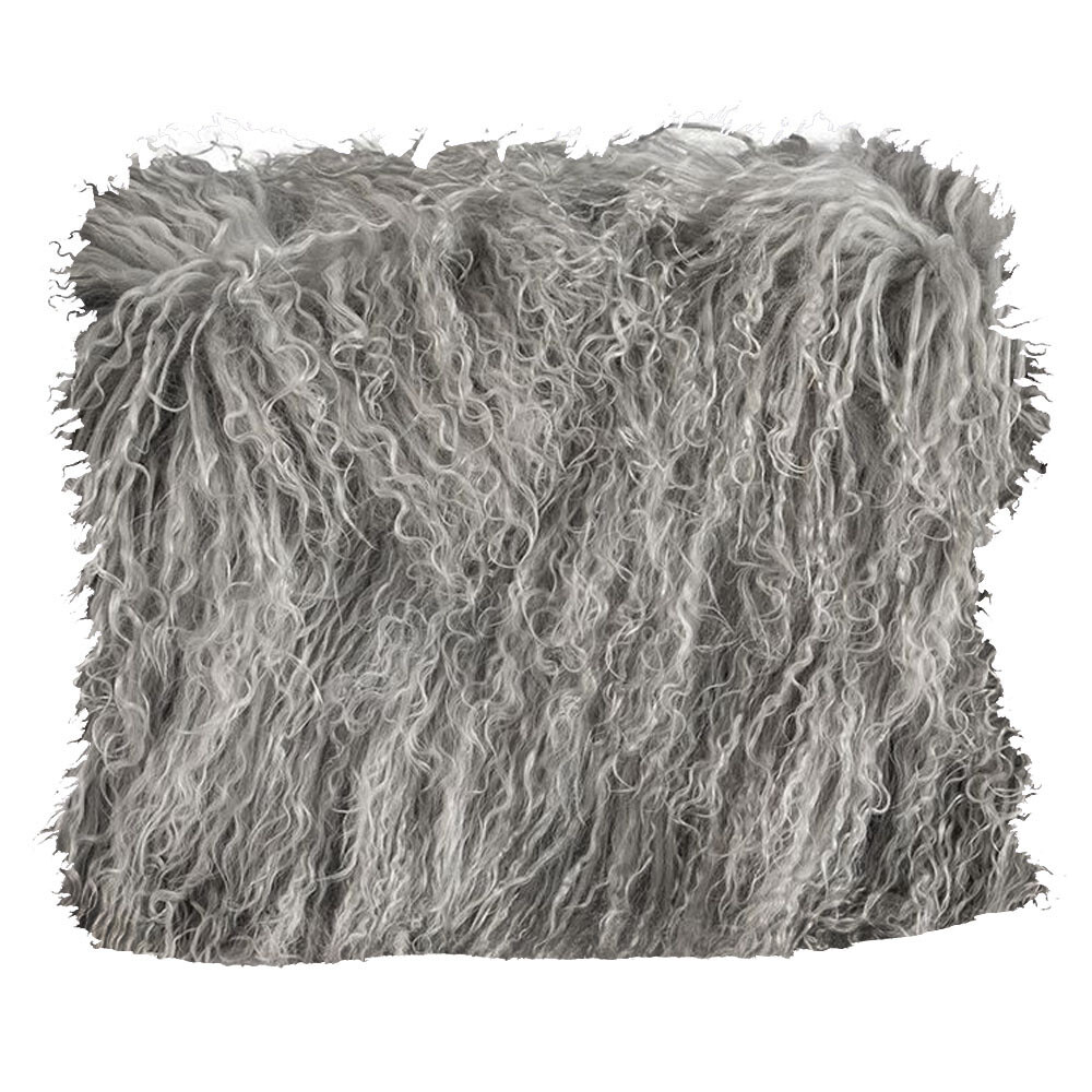 FIBRE by AUSKIN Tibetan Lambskin Throw Pillows 20″ Square Silver