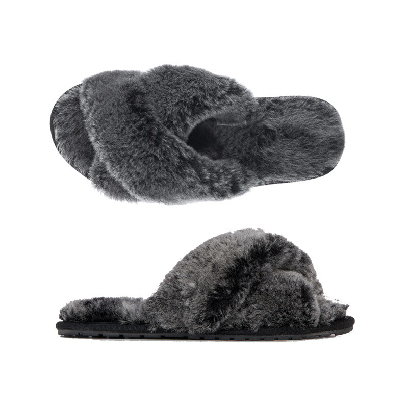 Mayberry Sheepskin Slide Slippers by EMU - Winter Frost Black