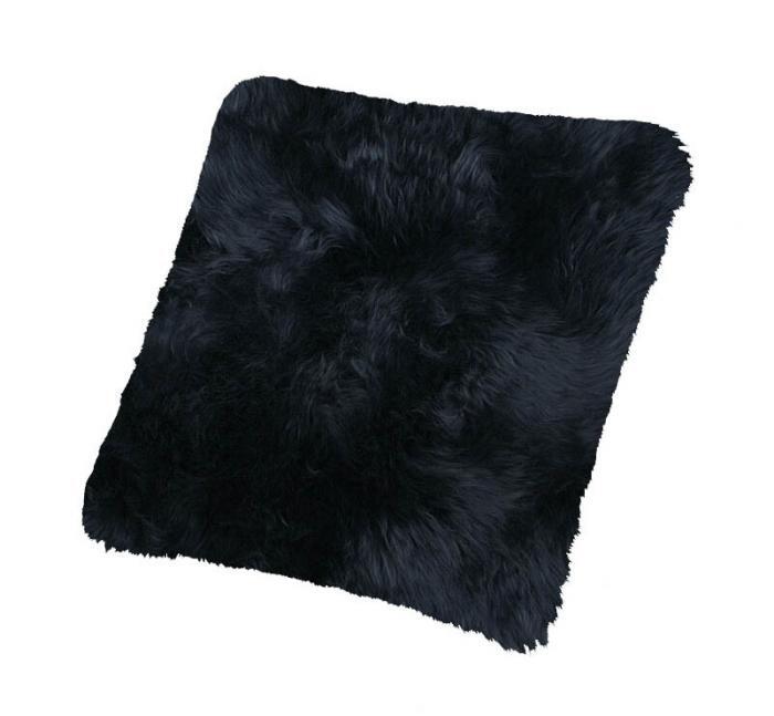 20" Square Sheepskin Pillow Dark Navy