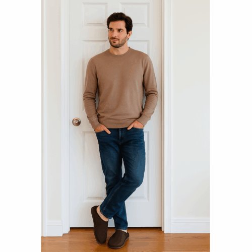 MEn's Sheepskin Slippers from EMU Platinum Esperance Chocolate