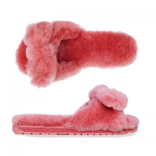 EMU Naledi Bow Sheepskin Slide Slippers Pink