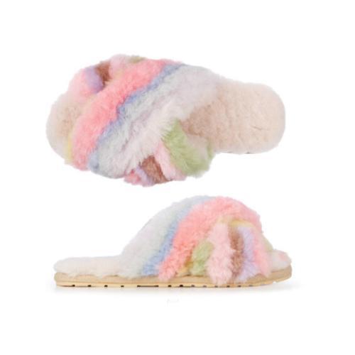 Mayberry Rainbow Pastel Sheepskin Slippers