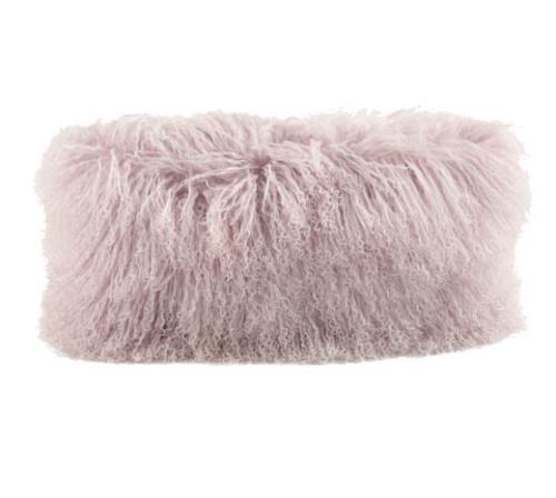 Lupine Purple Mongolian Tibetan sheepskin fur Pillow / Cushion