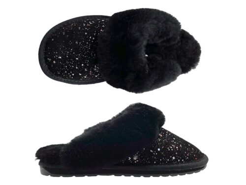 Jolie Galaxy Mule Slipper Black