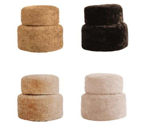 Curly Shorn Sheepskin Ottomans