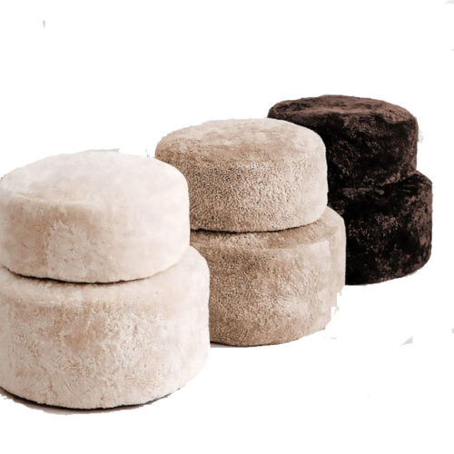 Curly Shorn Sheepskin Ottomans