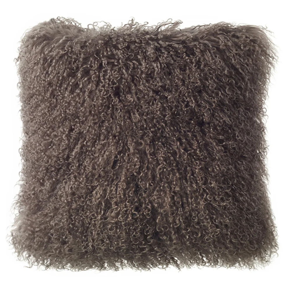 FIBRE by AUSKIN Tibetan Lambskin Throw Pillows 20" Square Portabella